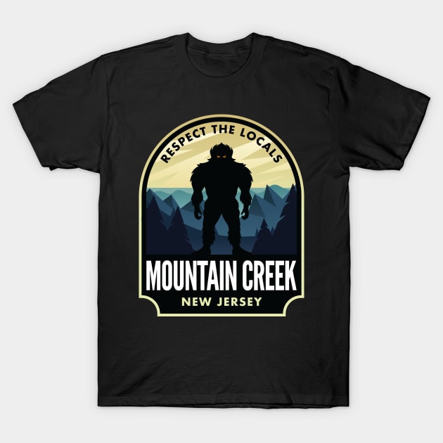 Mountain Creek New Jersey Bigfoot Sasquatch T-Shirt by HalpinDesign